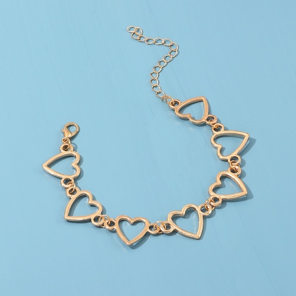 **OSANNA* Gold Hollow Heart Shape Chain Bracelet - Picture 3 of 7